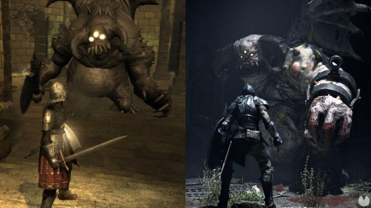 Imagen comparativa de los graficos del original y el remake